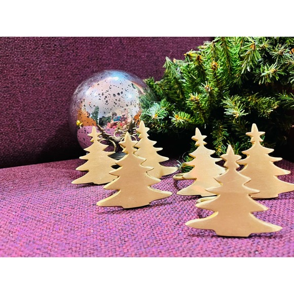 Christmas Tree Brass metal Napkin holder /Ring - Picture 1 of 7